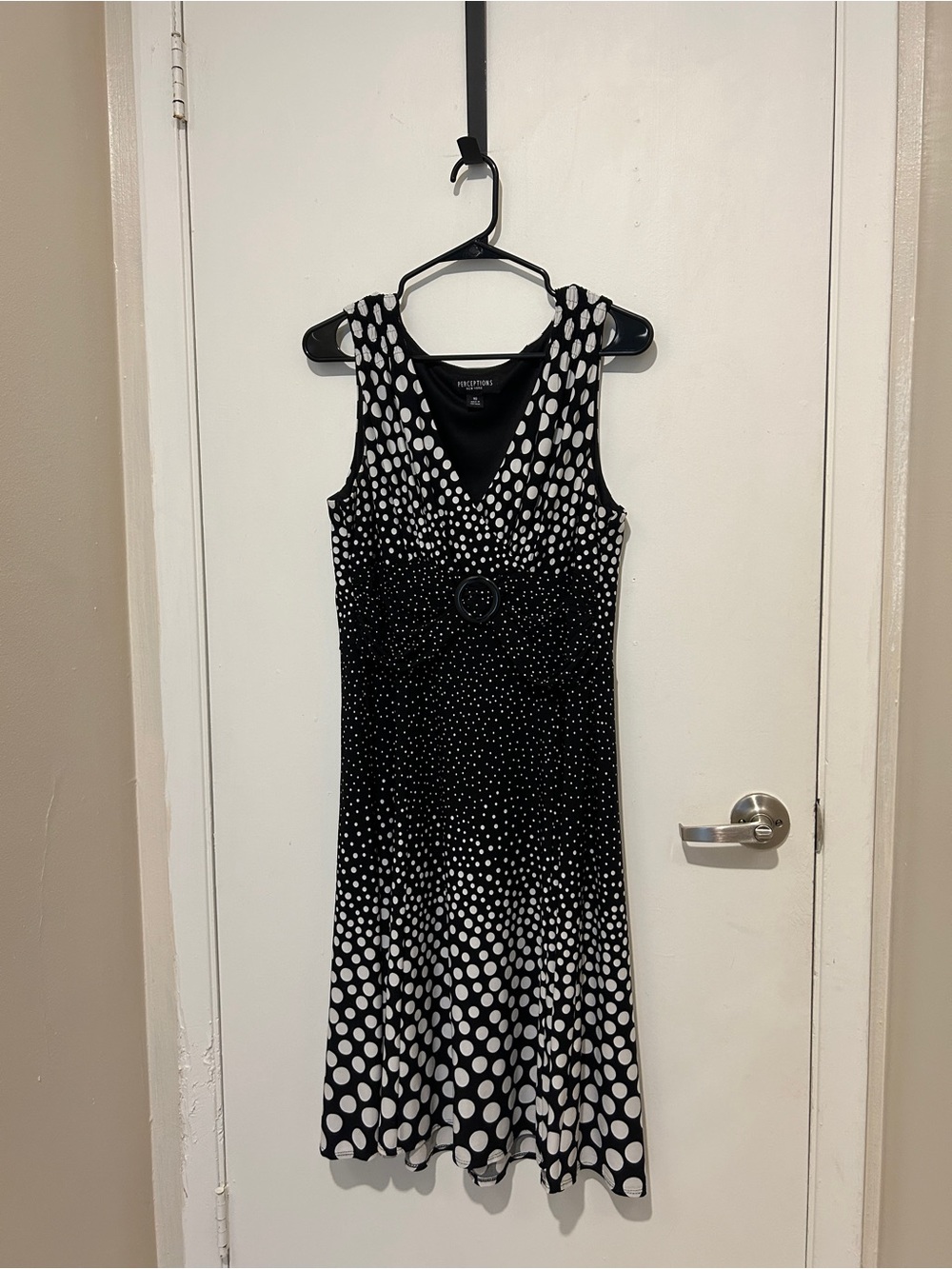 Perceptions Black & white polka dot midi dress